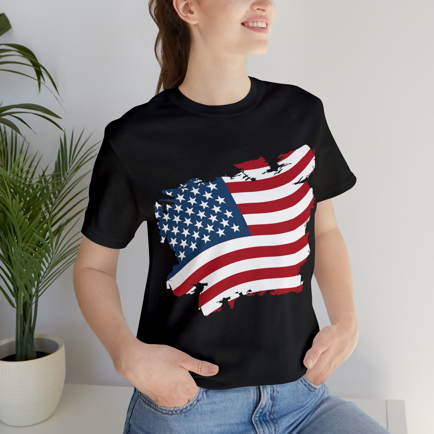 USA Flag Unisex Jersey Short Sleeve Tee Shirt