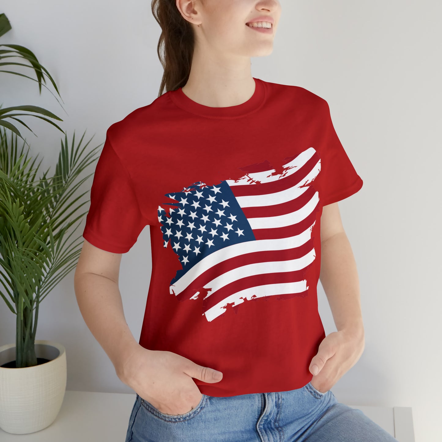 USA Flag Unisex Jersey Short Sleeve Tee Shirt
