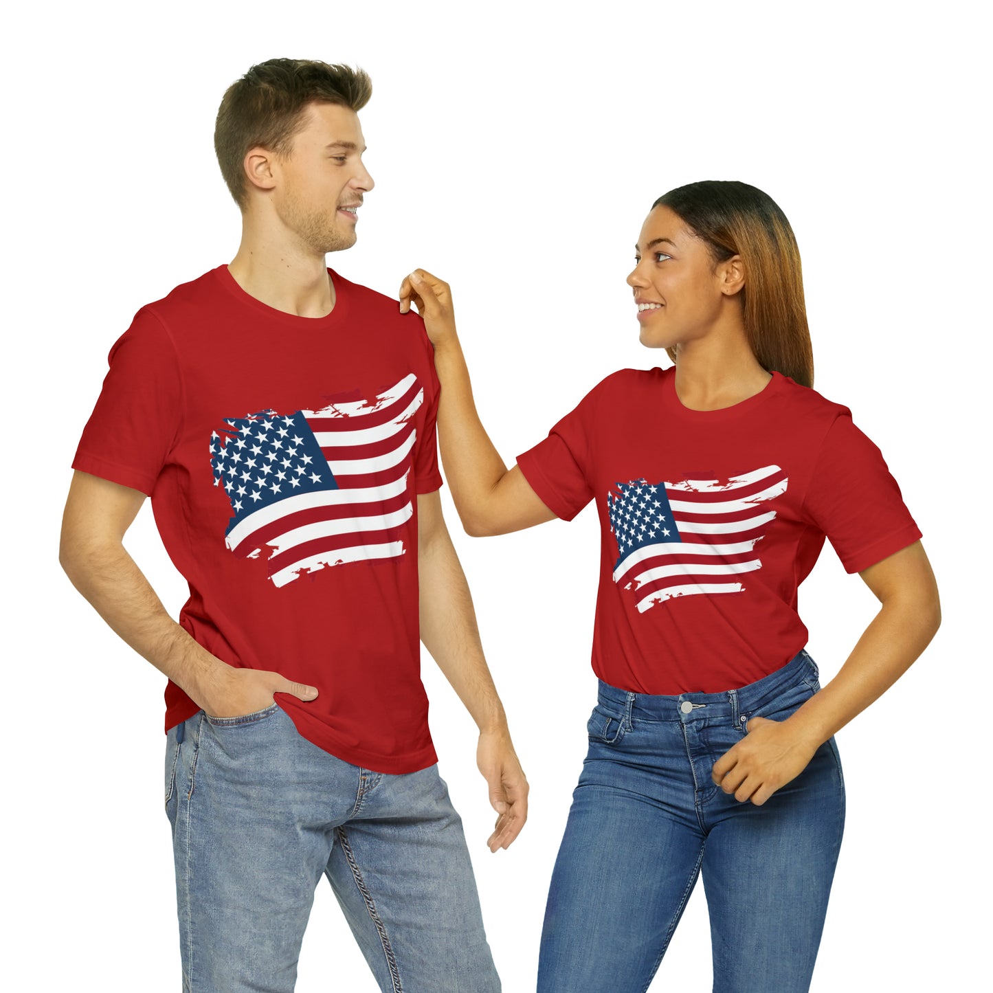 USA Flag Unisex Jersey Short Sleeve Tee Shirt