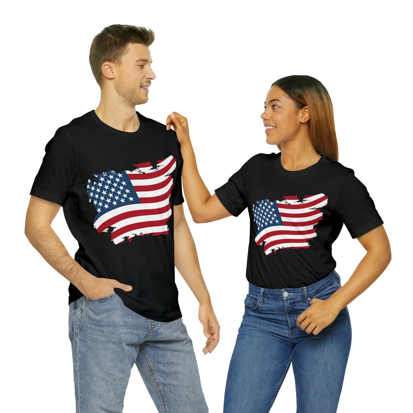 USA Flag Unisex Jersey Short Sleeve Tee Shirt