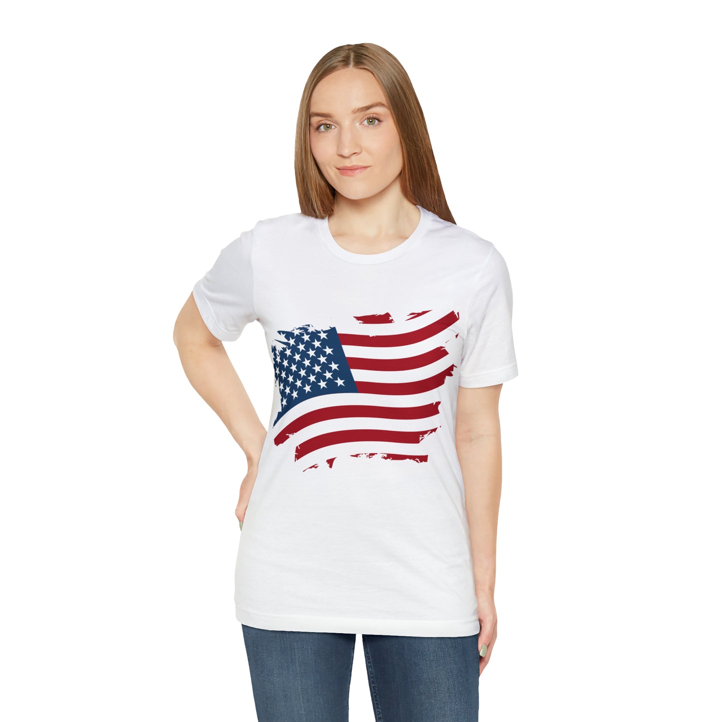 USA Flag Unisex Jersey Short Sleeve Tee Shirt