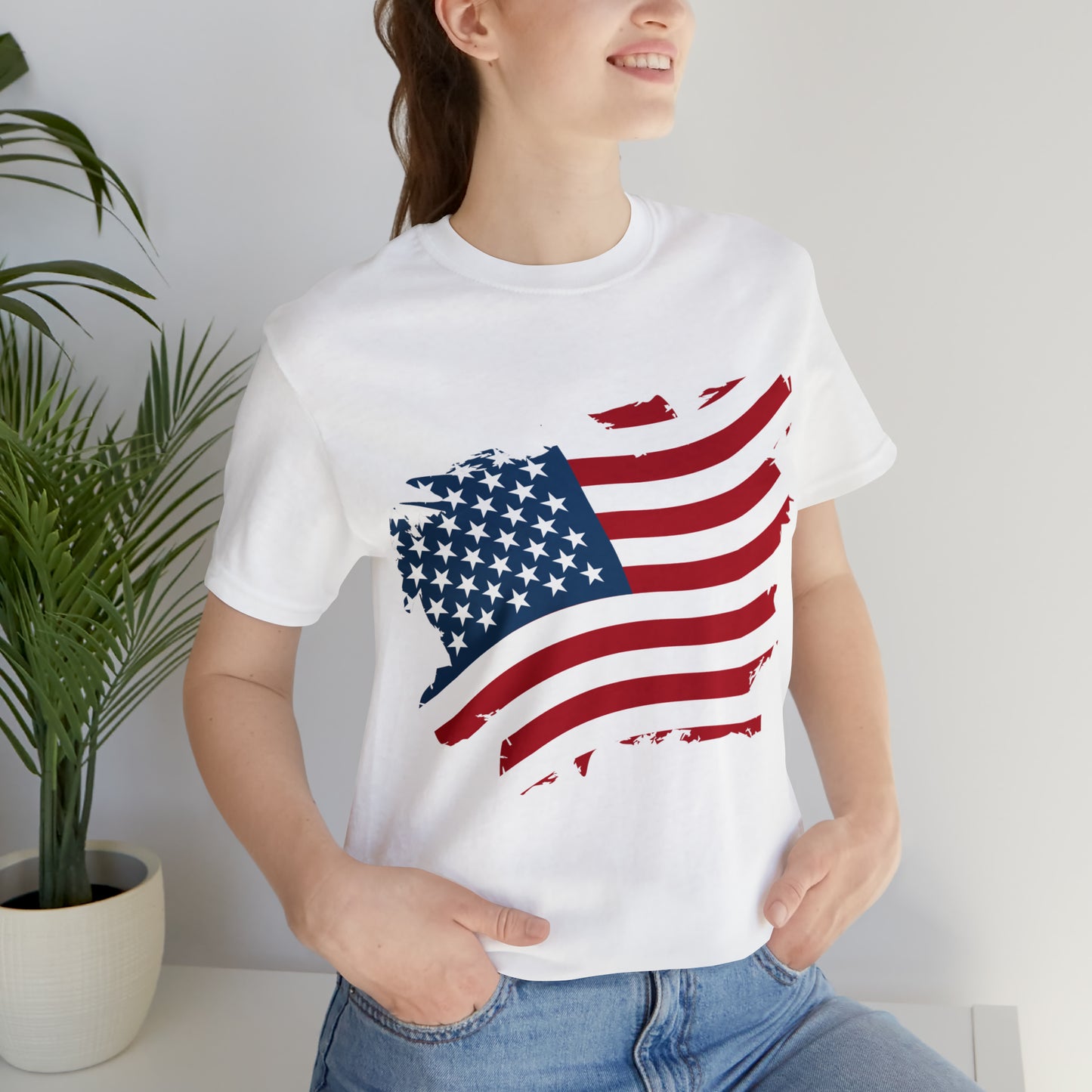 USA Flag Unisex Jersey Short Sleeve Tee Shirt