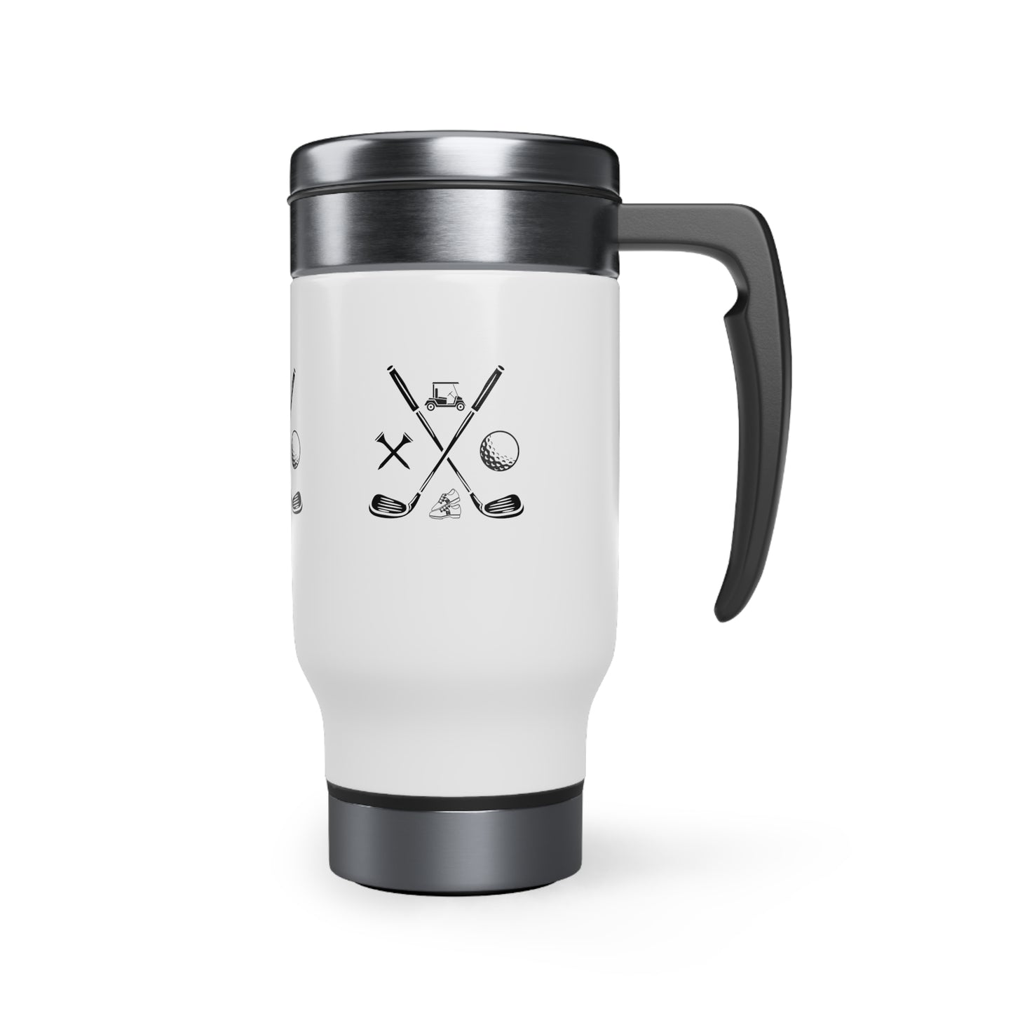 Golf Club Stainless Steel Travel Mug with Handle, 14oz