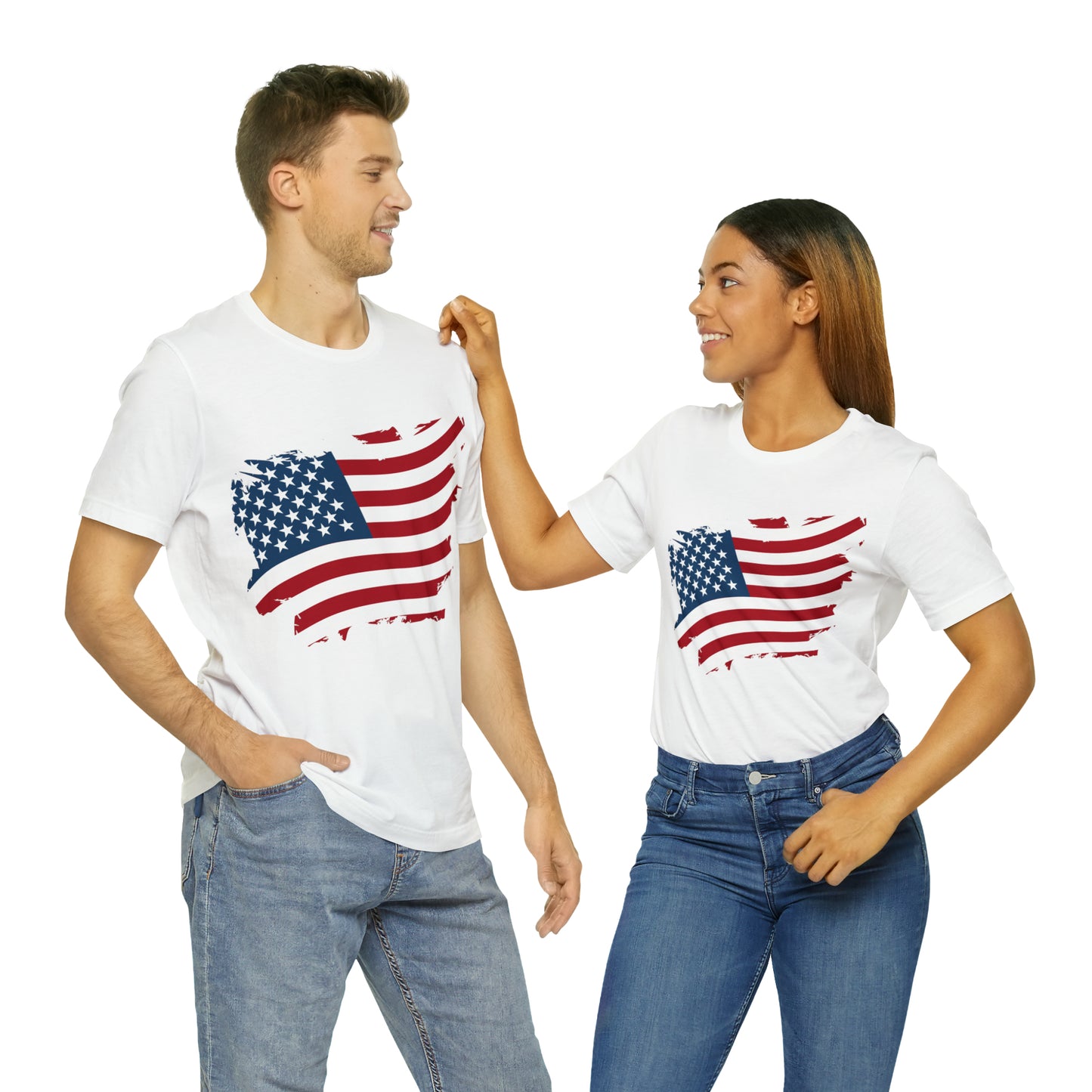 USA Flag Unisex Jersey Short Sleeve Tee Shirt