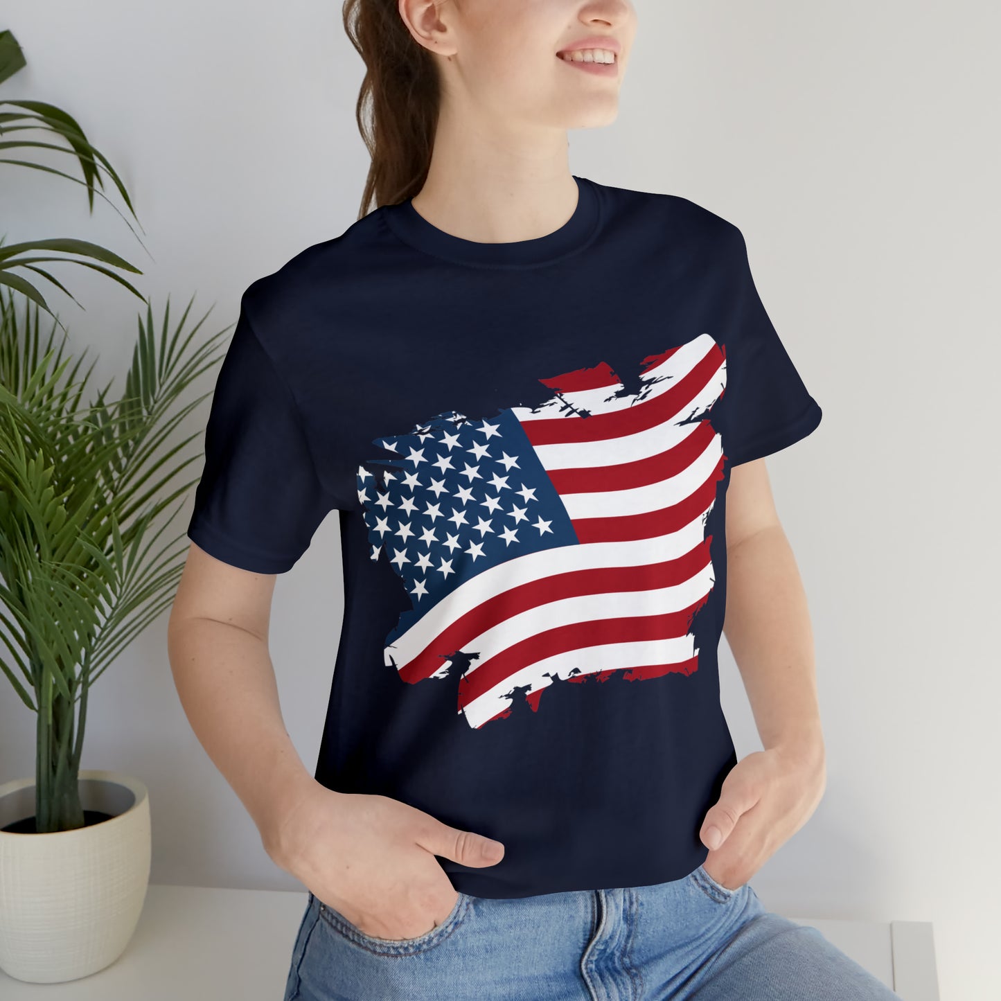 USA Flag Unisex Jersey Short Sleeve Tee Shirt