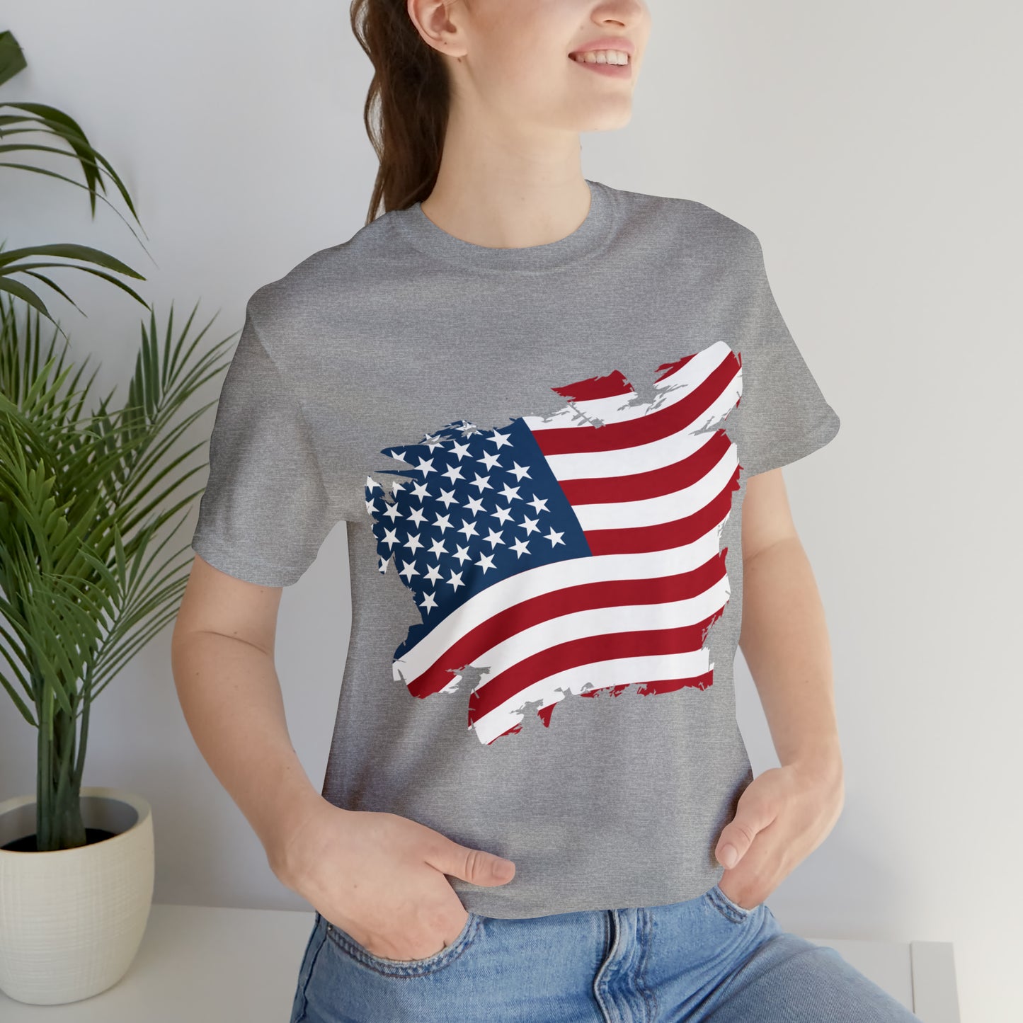 USA Flag Unisex Jersey Short Sleeve Tee Shirt