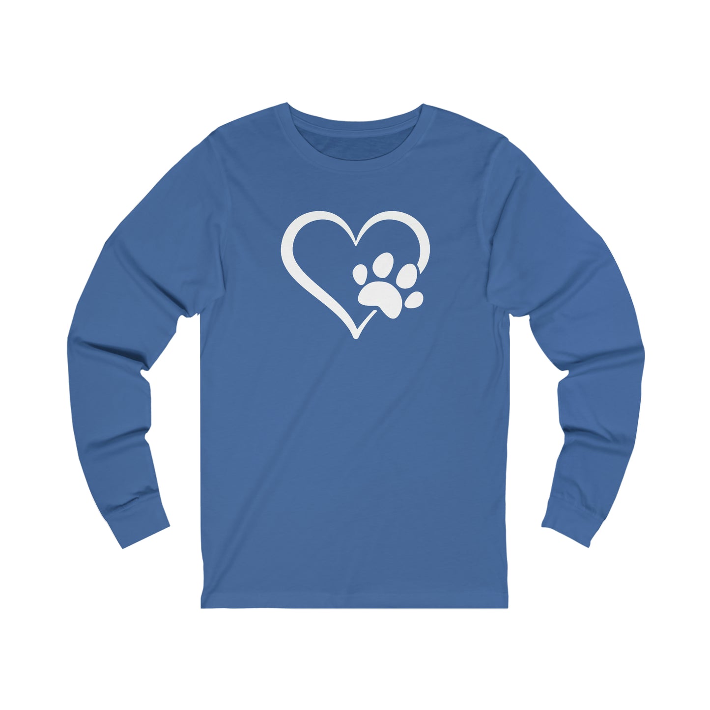 Heart Paw Print Unisex Jersey Long Sleeve Tee