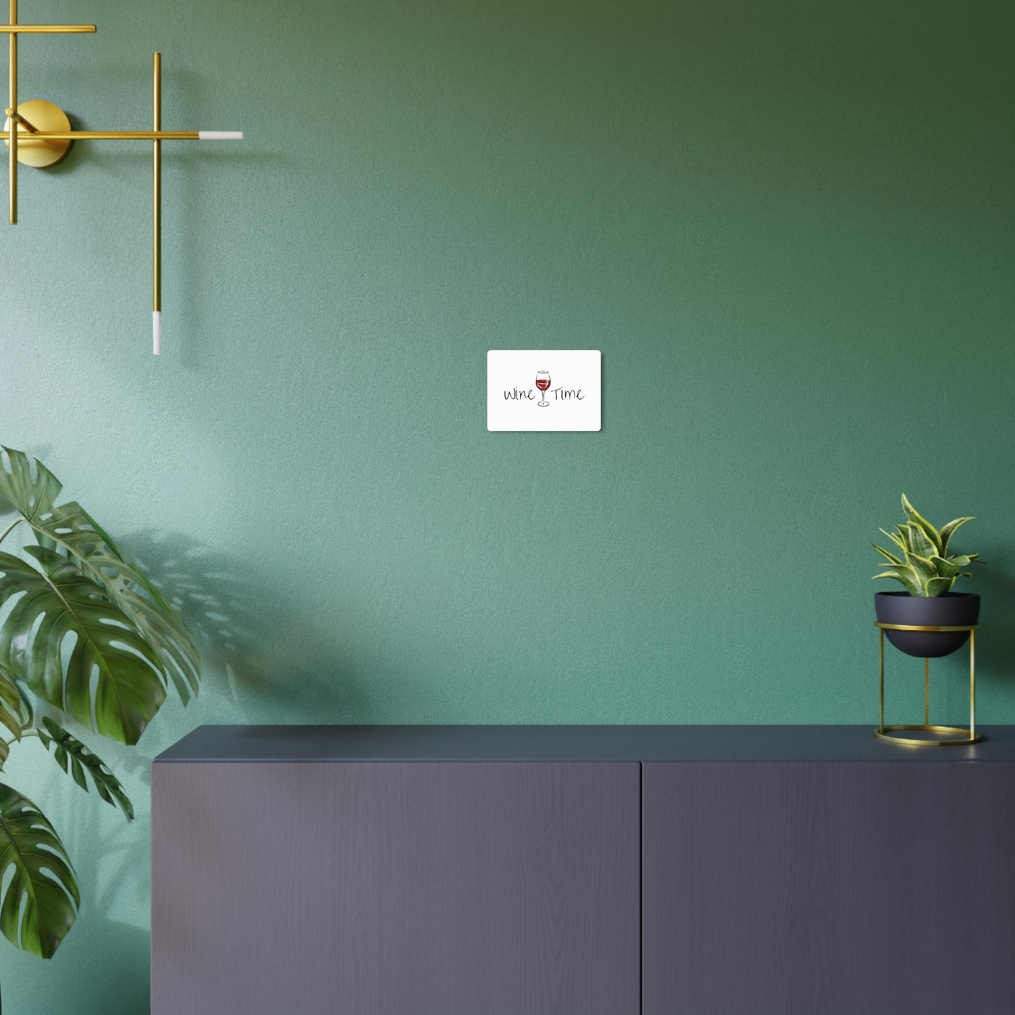 Wine Time Metal Art Sign