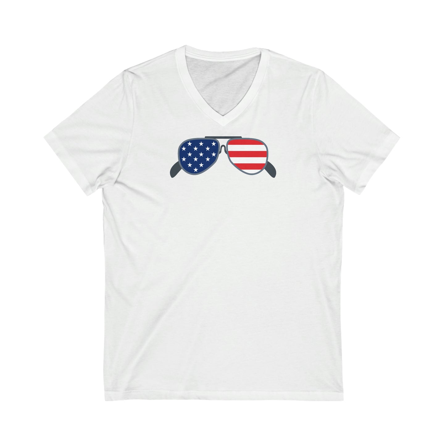 USA Sun Glasses Unisex Jersey Short Sleeve V-Neck Tee