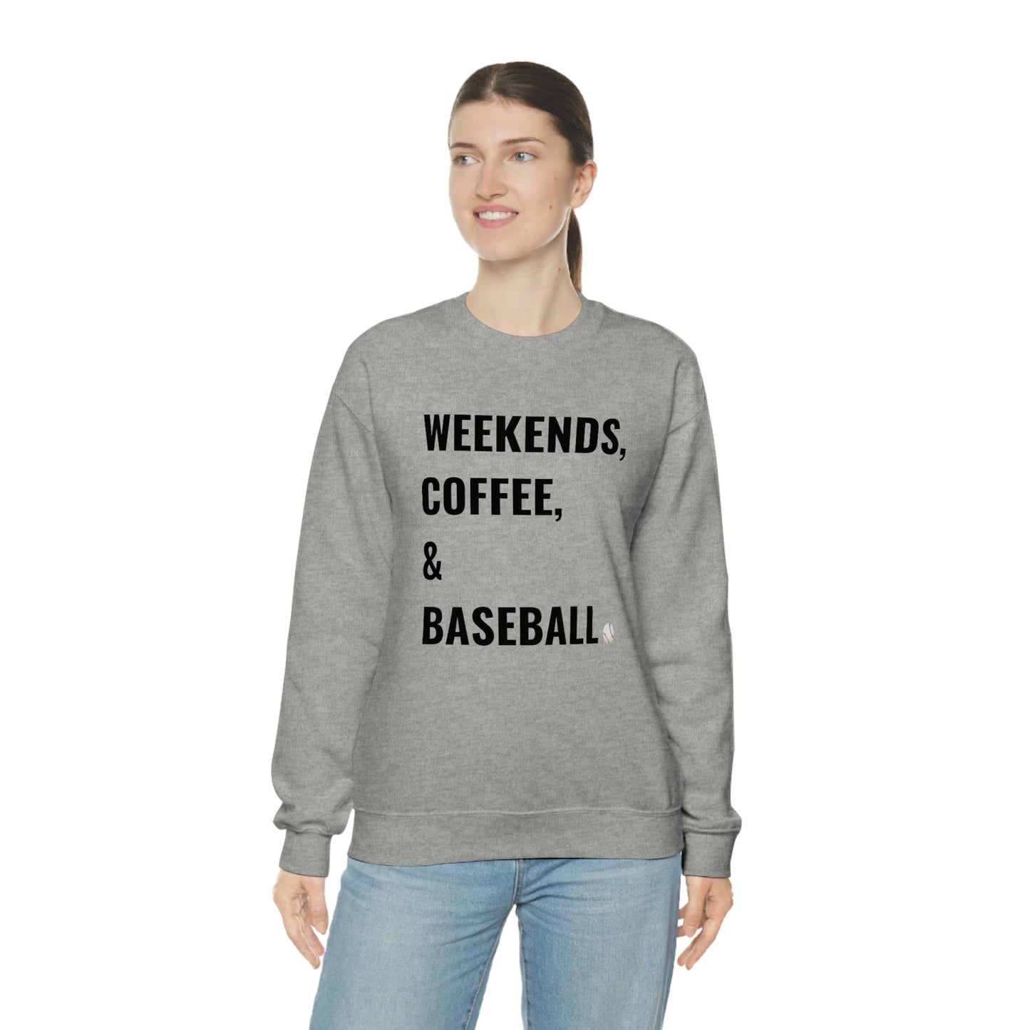 Weekends Coffee Baseball Unisex Heavy Blend Crewneck Sweatshirt