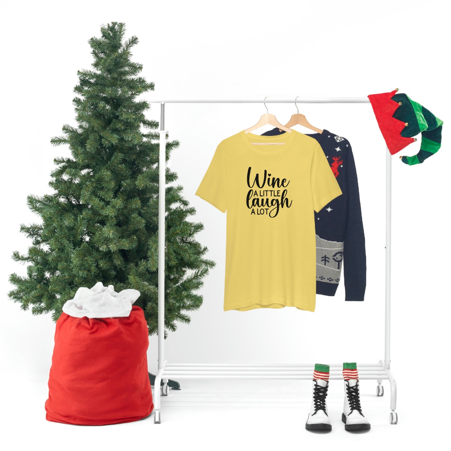 Wine a Little Laugh Alot Unisex Jersey Short Sleeve Tee