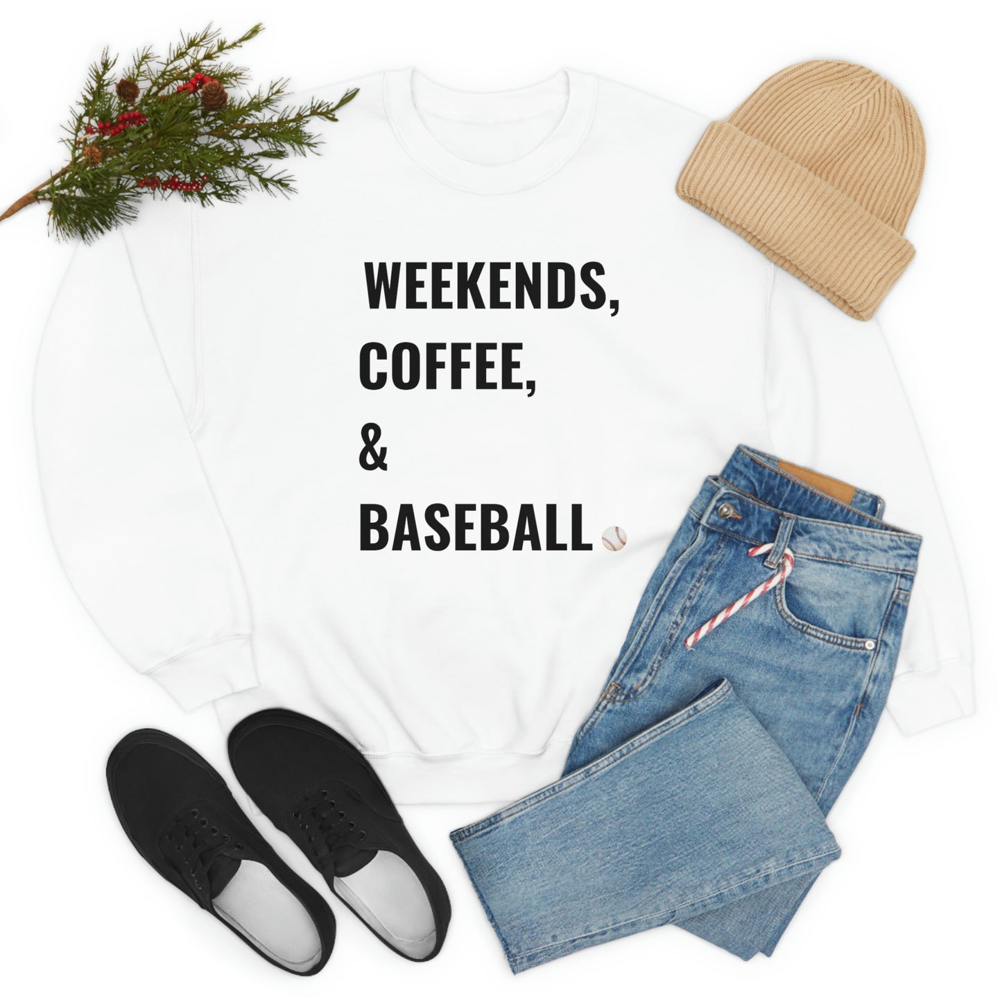 Weekends Coffee Baseball Unisex Heavy Blend Crewneck Sweatshirt
