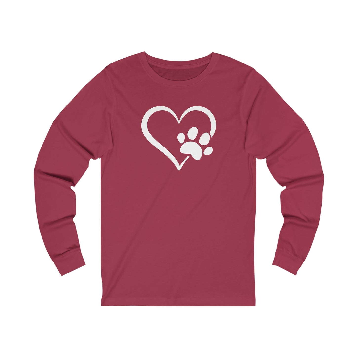 Heart Paw Print Unisex Jersey Long Sleeve Tee