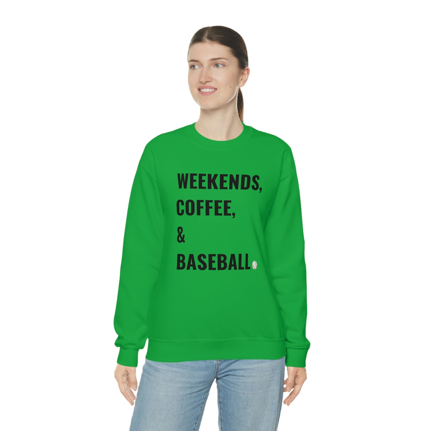 Weekends Coffee Baseball Unisex Heavy Blend Crewneck Sweatshirt