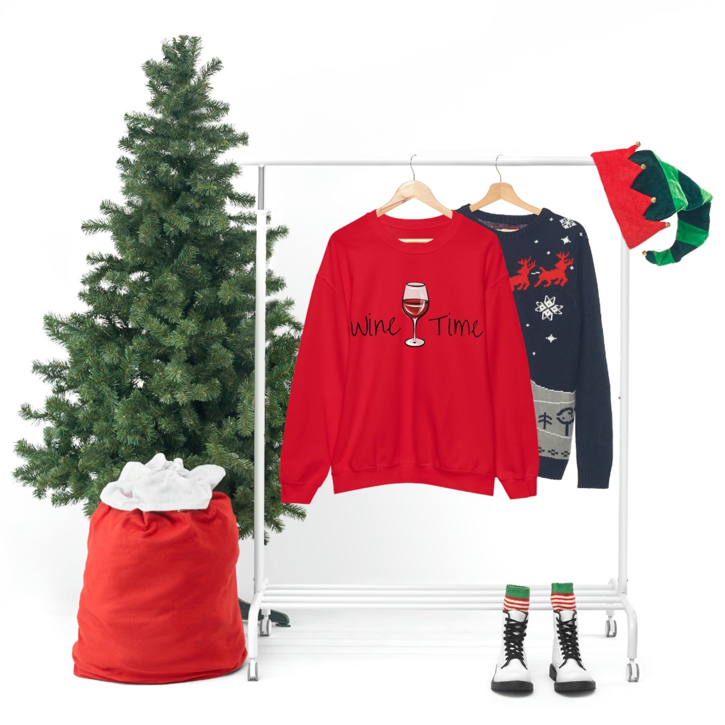 Wine Time Unisex Heavy Blend Crewneck Sweatshirt