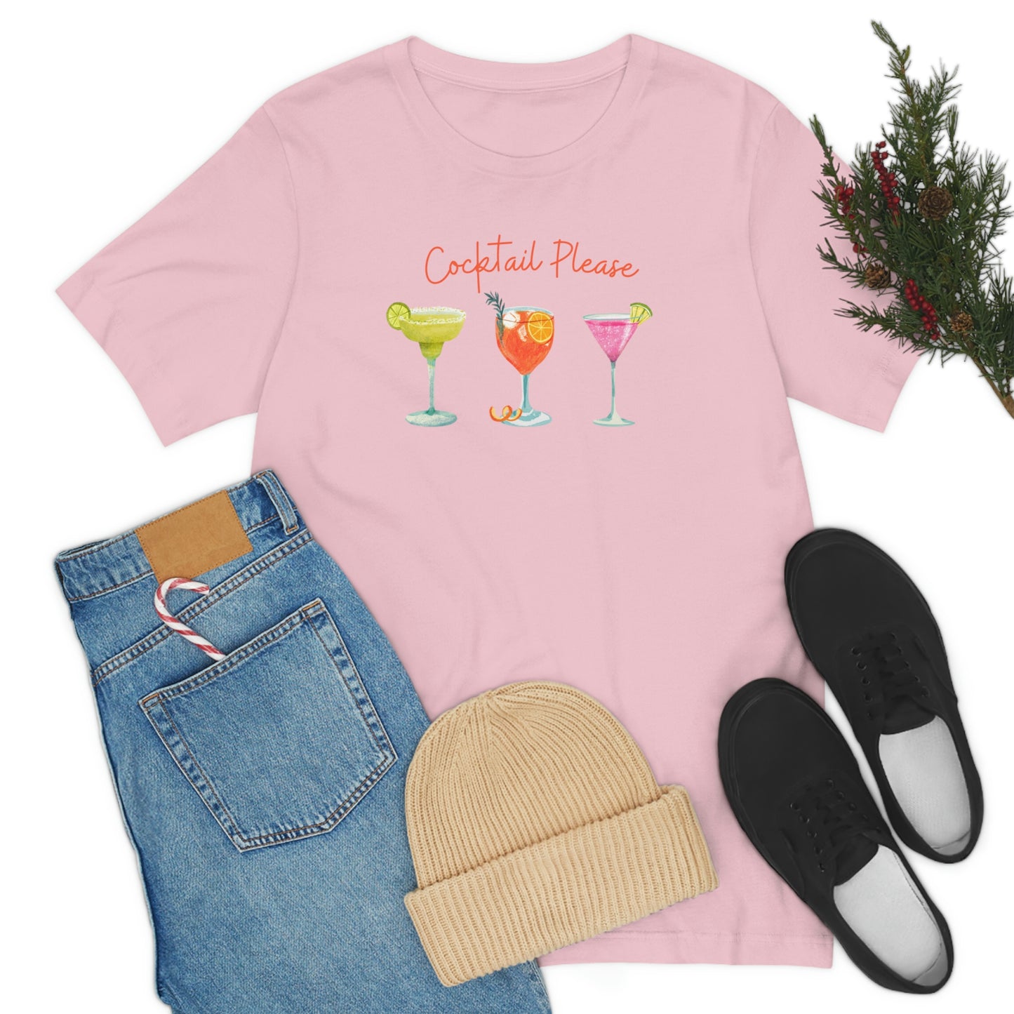 Cocktail Please Womens Jersey Short Sleeve Tee