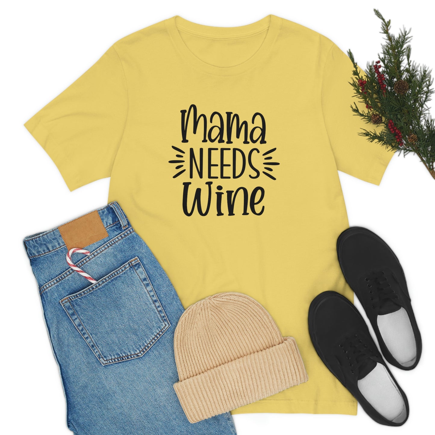Mama Needs Wine Unisex Jersey Short Sleeve Tee
