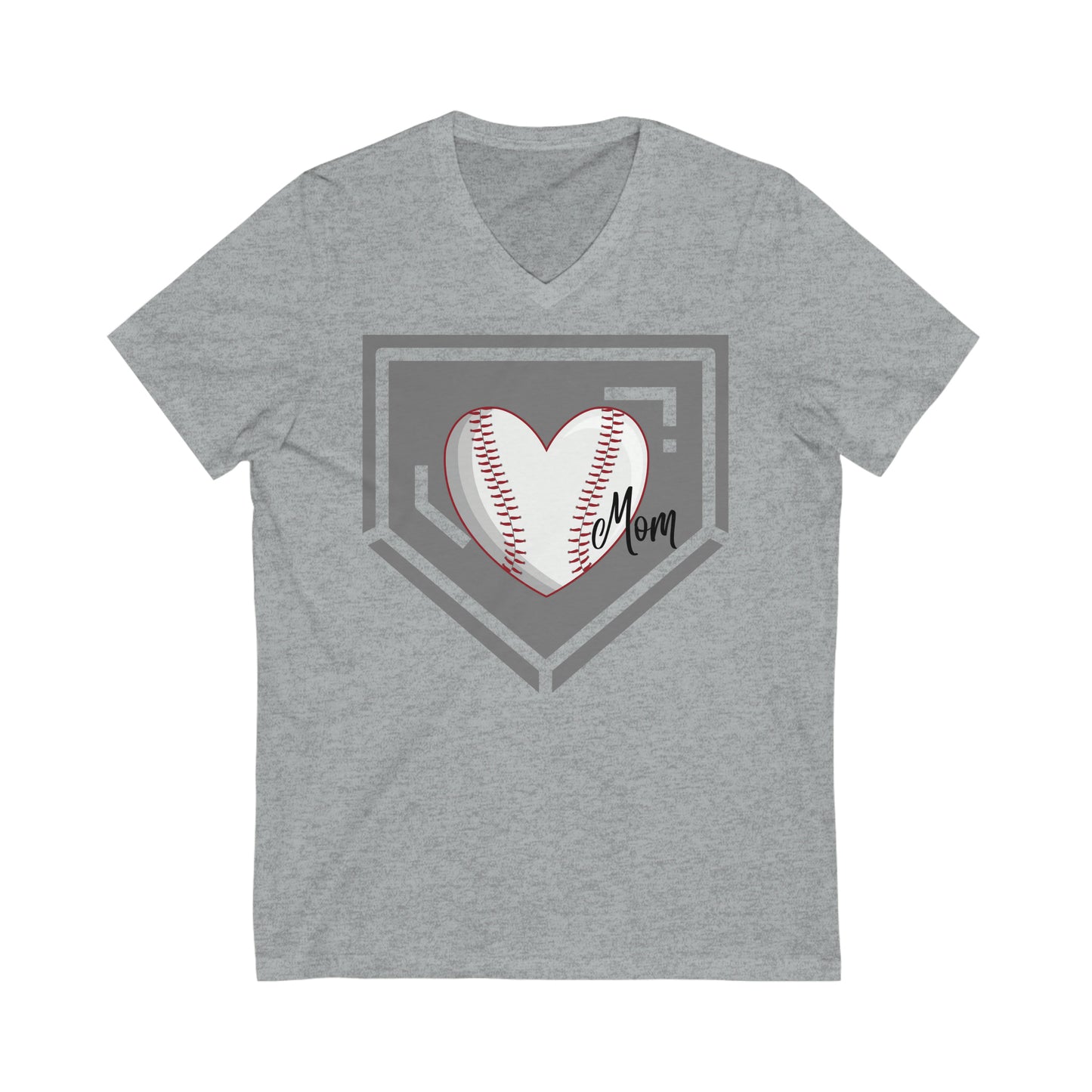 Baseball Mom Unisex Jersey Short Sleeve V-Neck Tee