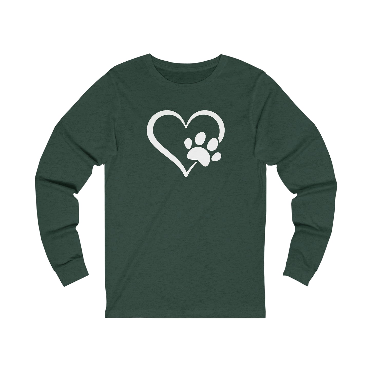 Heart Paw Print Unisex Jersey Long Sleeve Tee