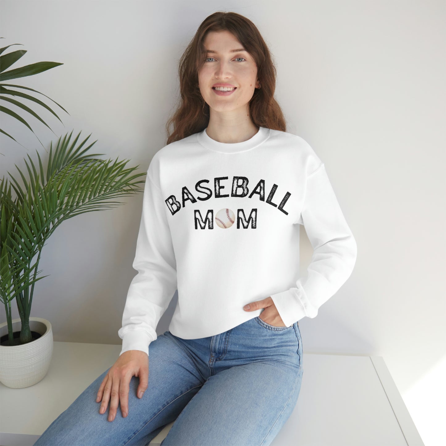 Baseball Mom Unisex Heavy Blend Crewneck Sweatshirt