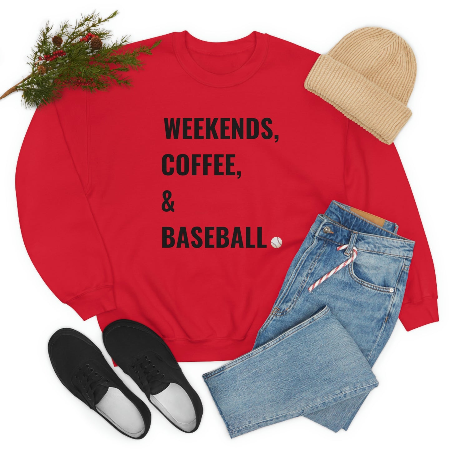 Weekends Coffee Baseball Unisex Heavy Blend Crewneck Sweatshirt