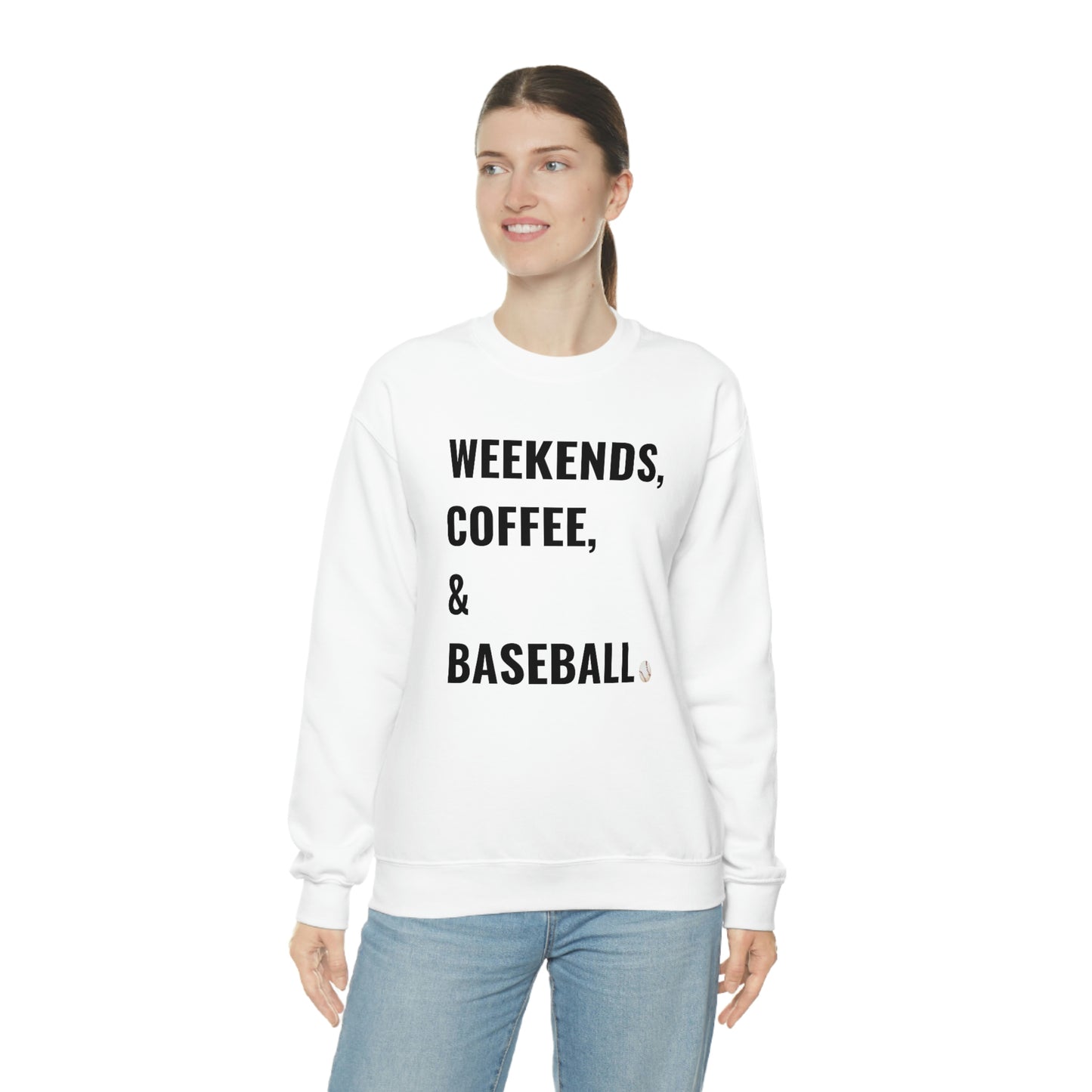 Weekends Coffee Baseball Unisex Heavy Blend Crewneck Sweatshirt