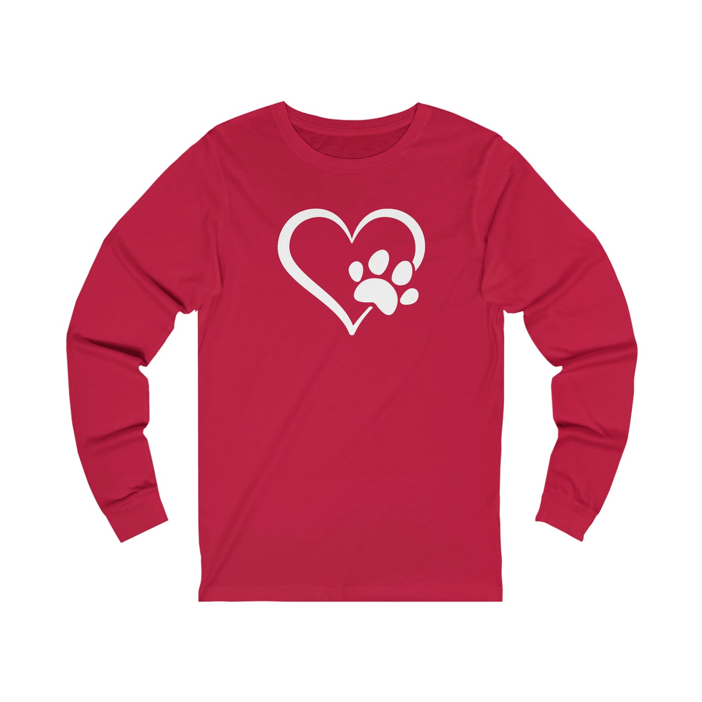 Heart Paw Print Unisex Jersey Long Sleeve Tee