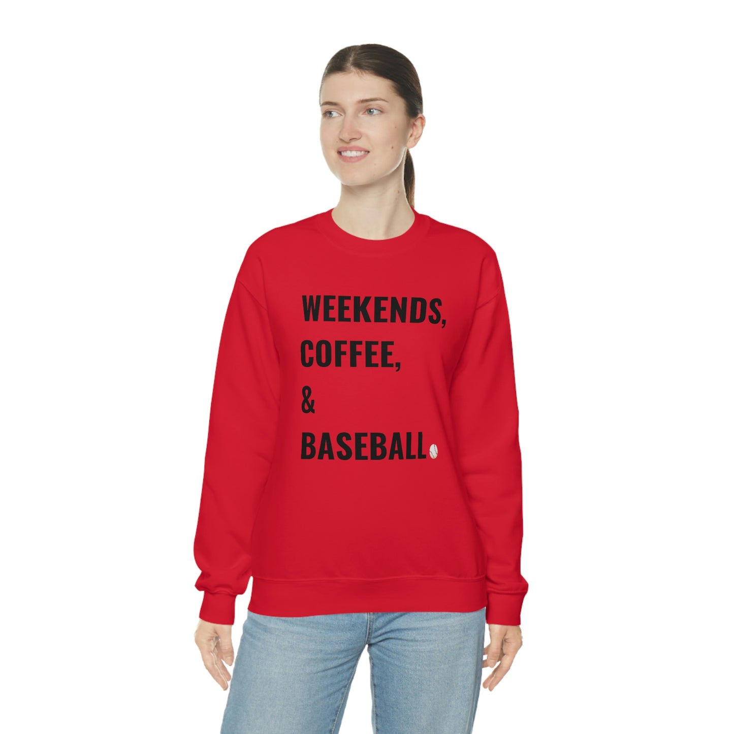 Weekends Coffee Baseball Unisex Heavy Blend Crewneck Sweatshirt