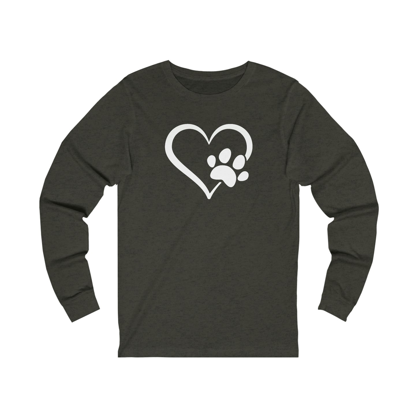 Heart Paw Print Unisex Jersey Long Sleeve Tee