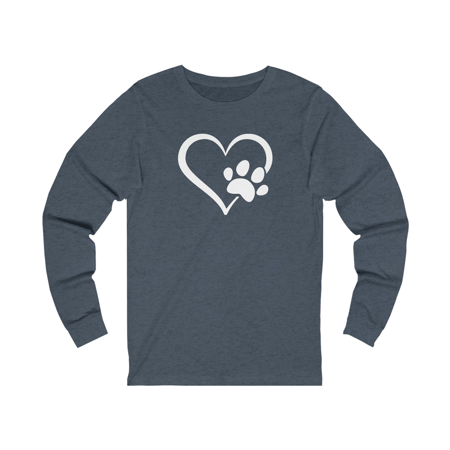 Heart Paw Print Unisex Jersey Long Sleeve Tee