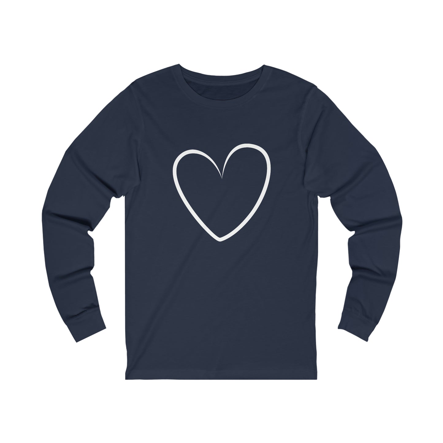 Heart - white Unisex Jersey Long Sleeve Tee