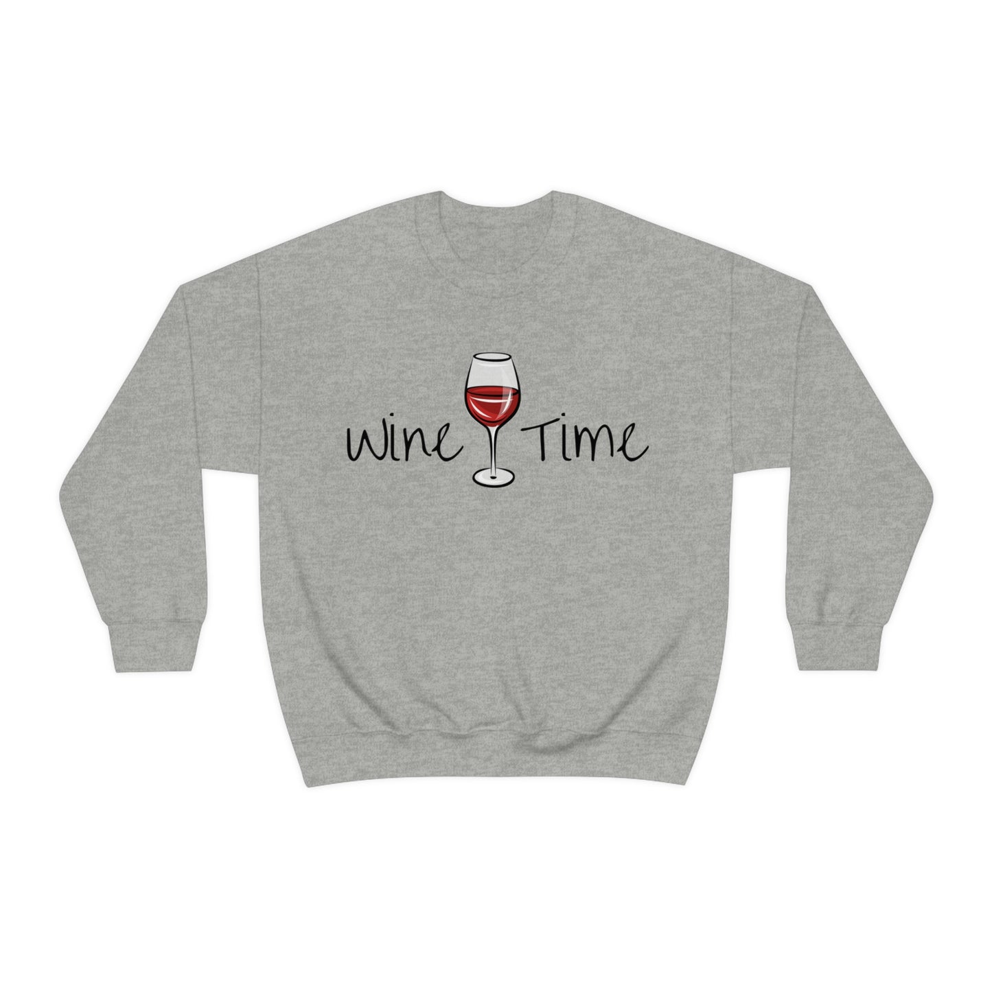 Wine Time Unisex Heavy Blend Crewneck Sweatshirt
