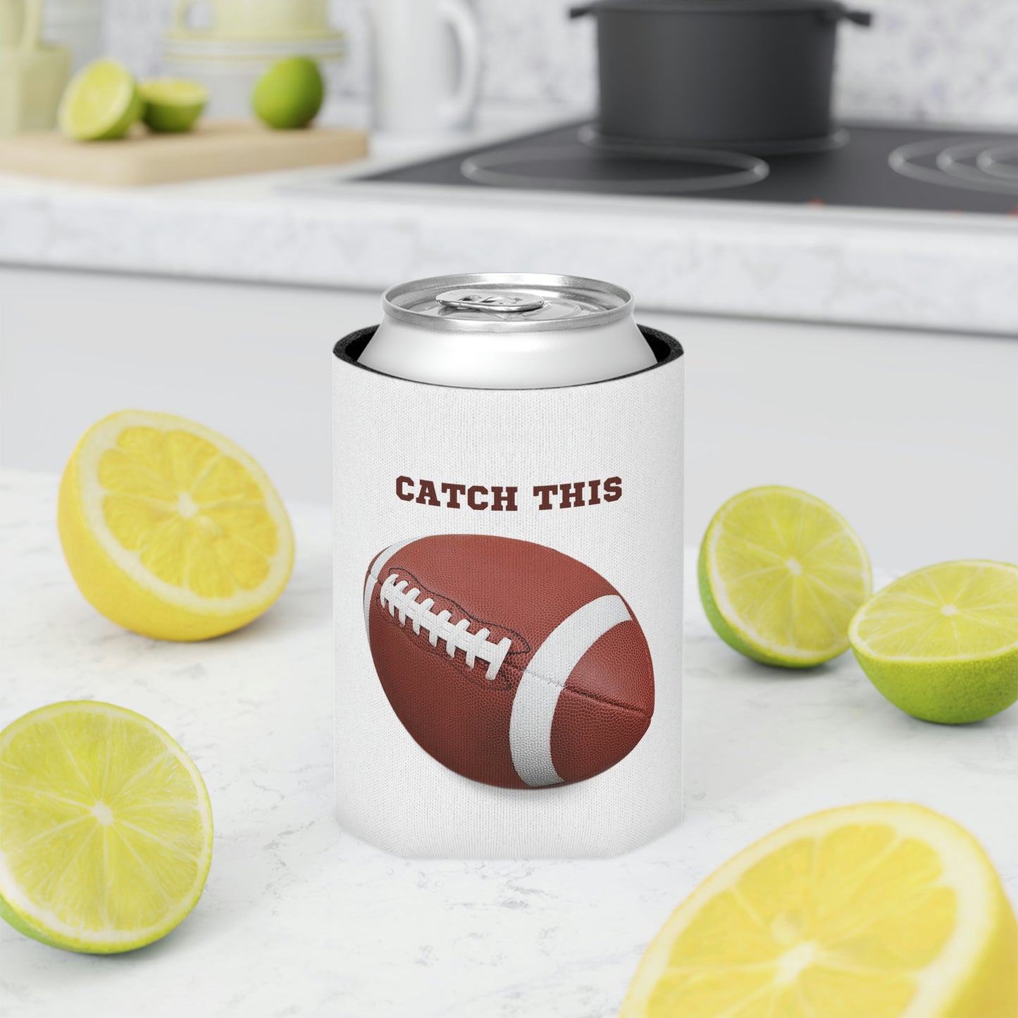 Catch This Football Can Cooler