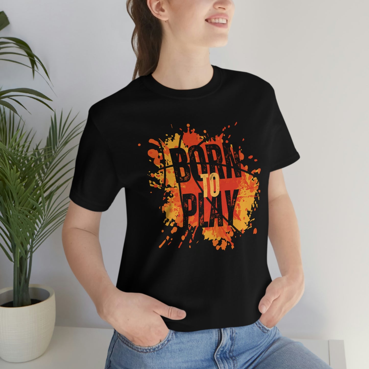 Born to Play BasketballUnisex Jersey Short Sleeve Tee