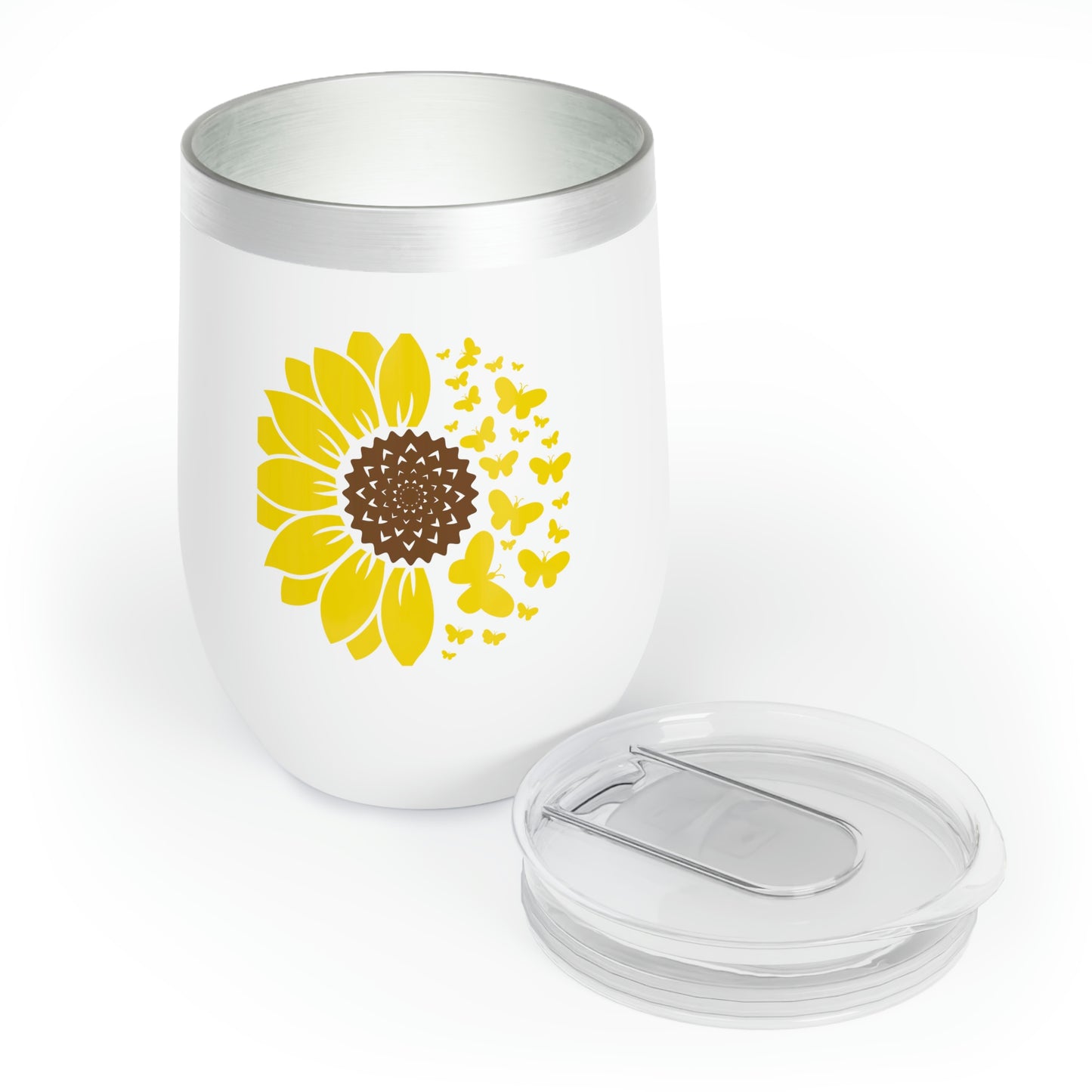 Butterfly Sunflower Chill Wine Tumbler