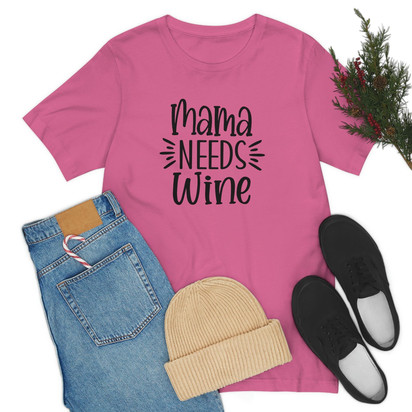 Mama Needs Wine Unisex Jersey Short Sleeve Tee