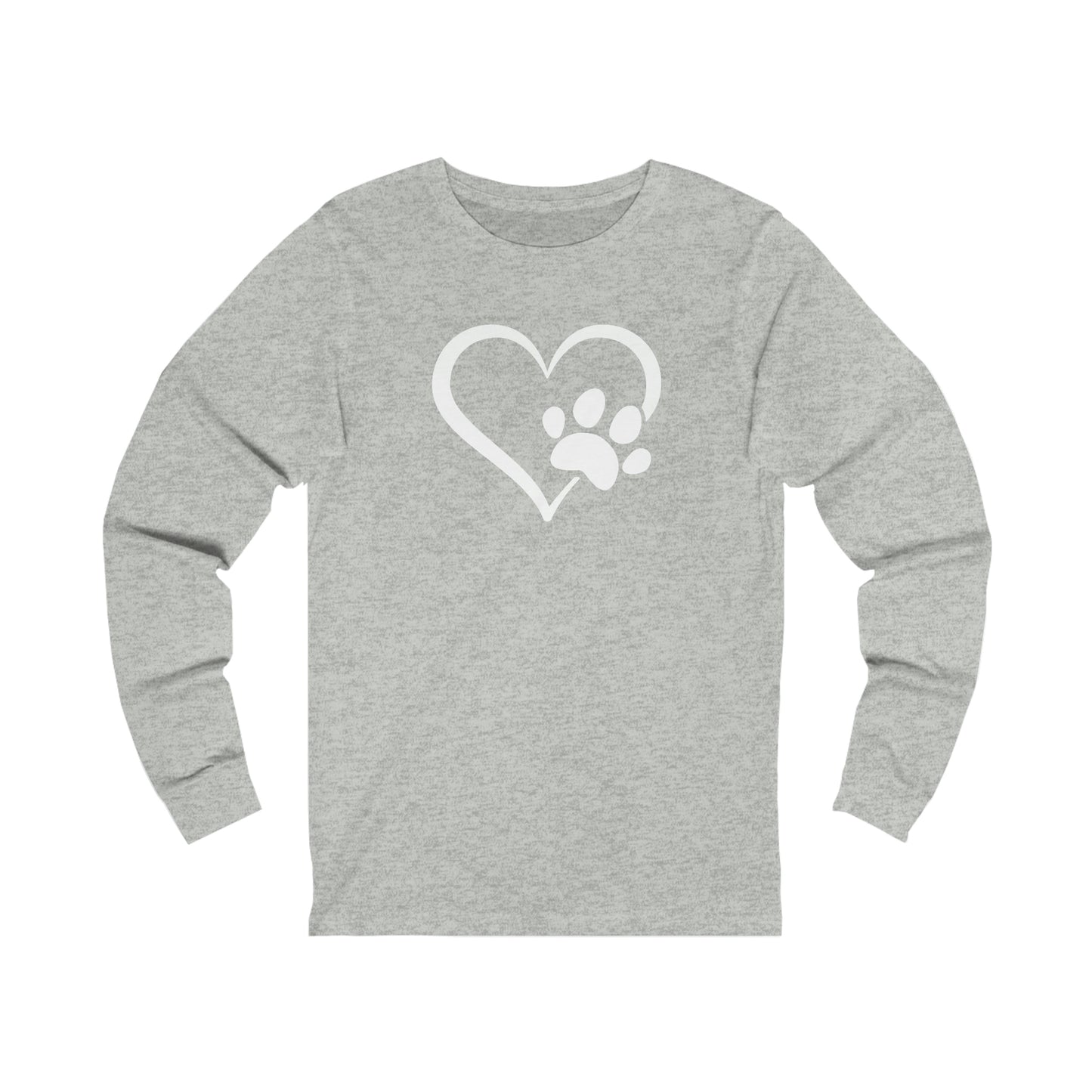 Heart Paw Print Unisex Jersey Long Sleeve Tee