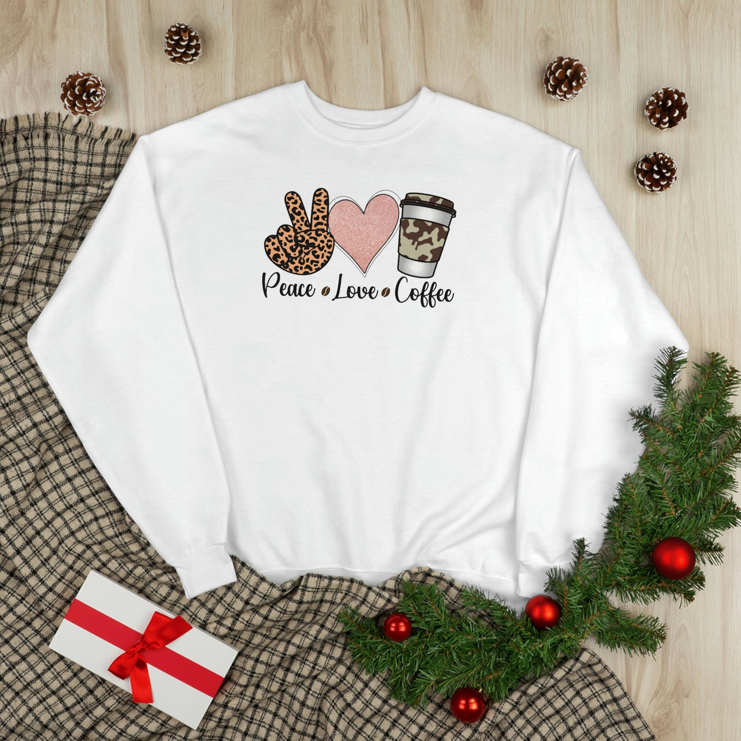 Peace Love Coffee Unisex EcoSmart® Crewneck Sweatshirt