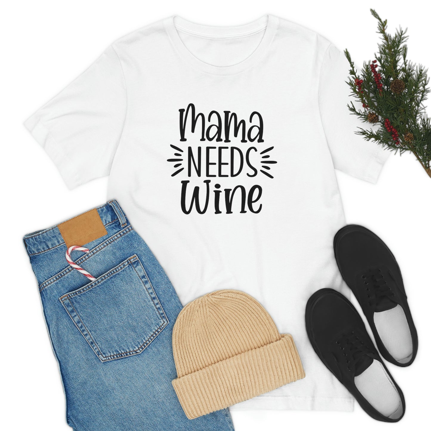 Mama Needs Wine Unisex Jersey Short Sleeve Tee