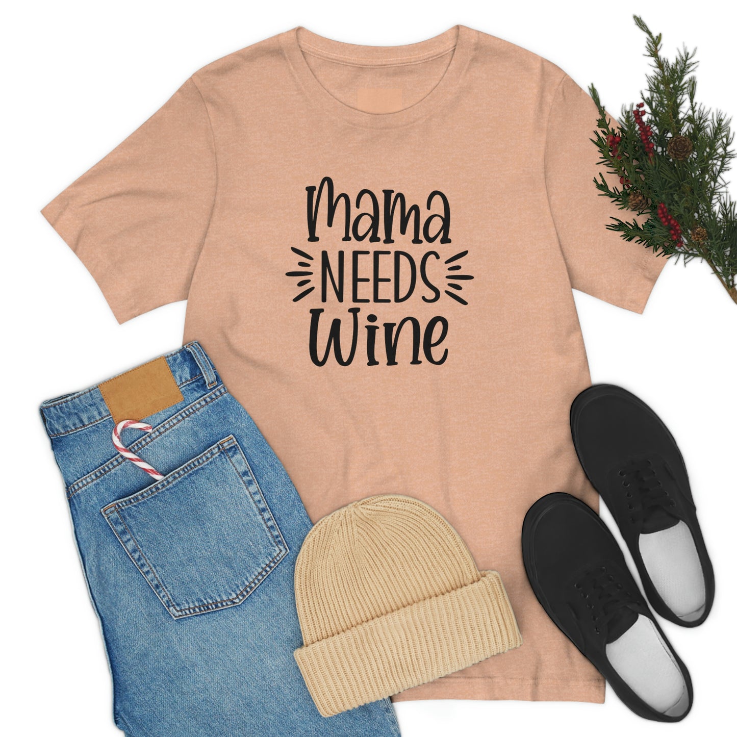 Mama Needs Wine Unisex Jersey Short Sleeve Tee