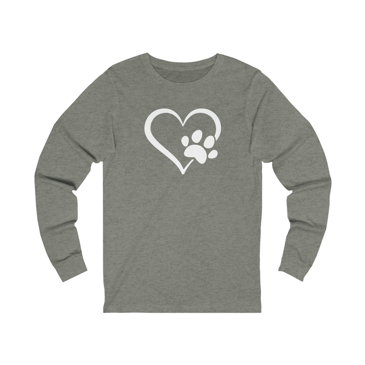Heart Paw Print Unisex Jersey Long Sleeve Tee
