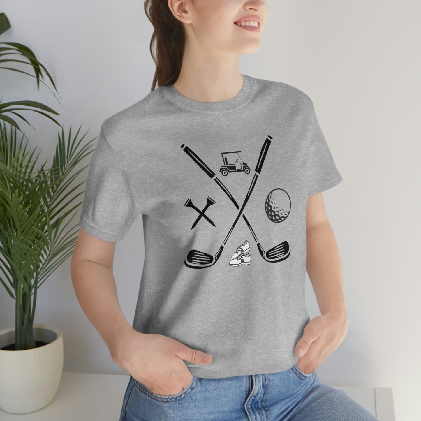Golf Clubs Golf Ball Golf Tees Golf Cart Golf Shoes Unisex Jersey Short Sleeve Tee
