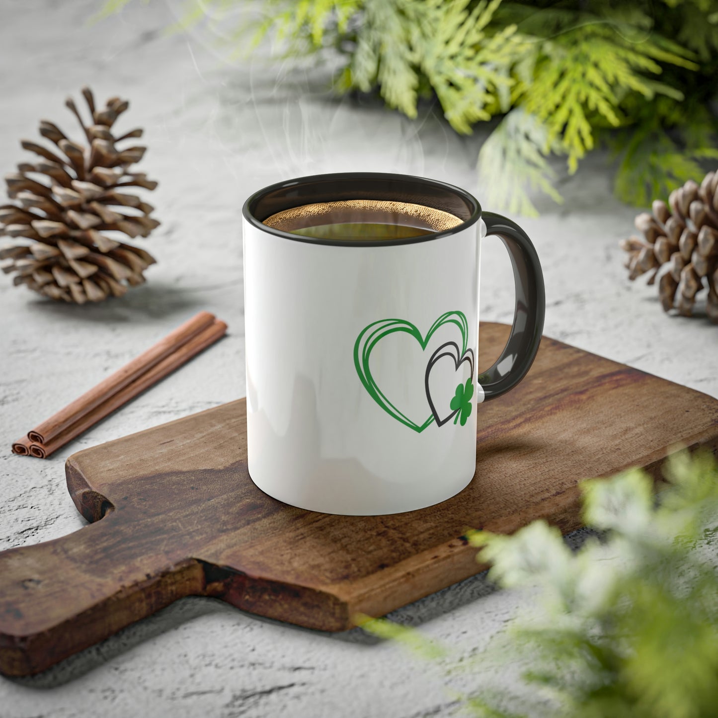 Green Heart St. Patty's Day Colorful Mugs, 11oz