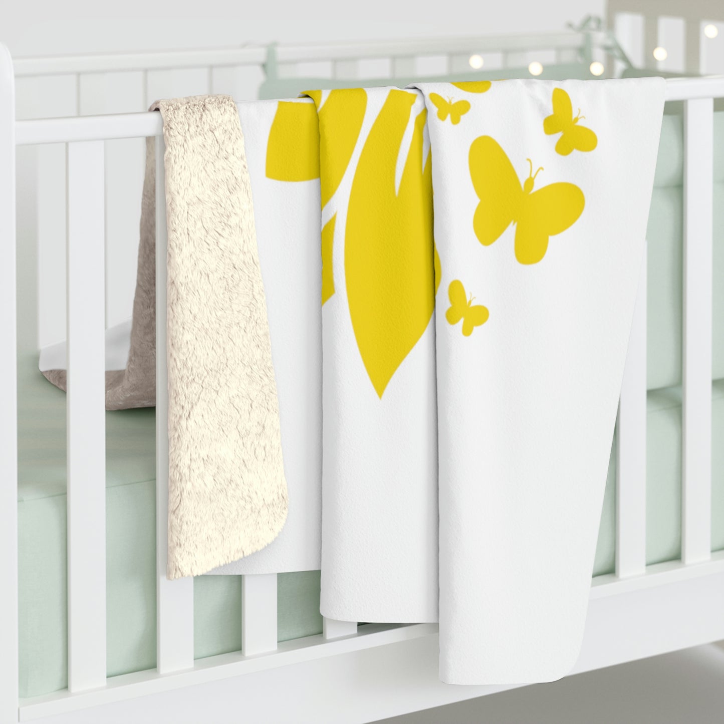Sunflower Butterfly Sherpa Fleece Blanket