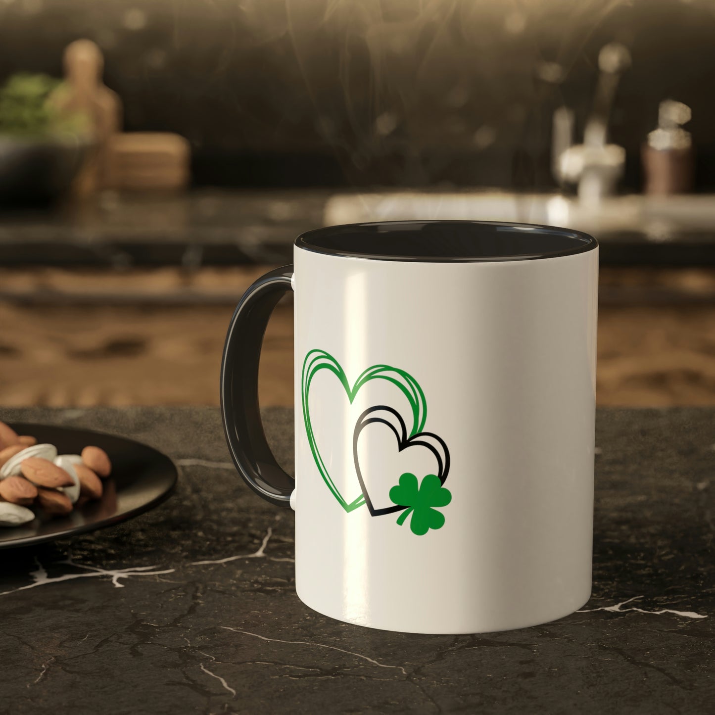 Green Heart St. Patty's Day Colorful Mugs, 11oz