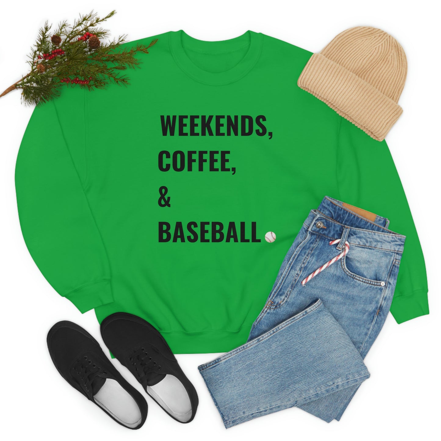 Weekends Coffee Baseball Unisex Heavy Blend Crewneck Sweatshirt
