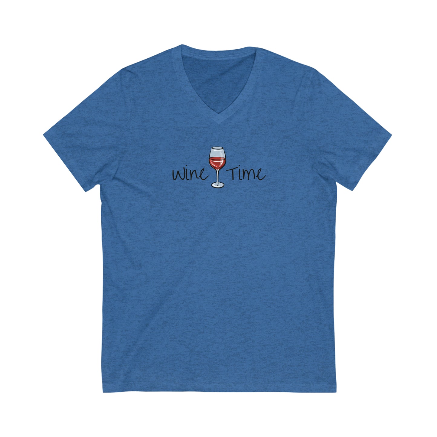 Wine Time Unisex Jersey Short Sleeve V-Neck Tee