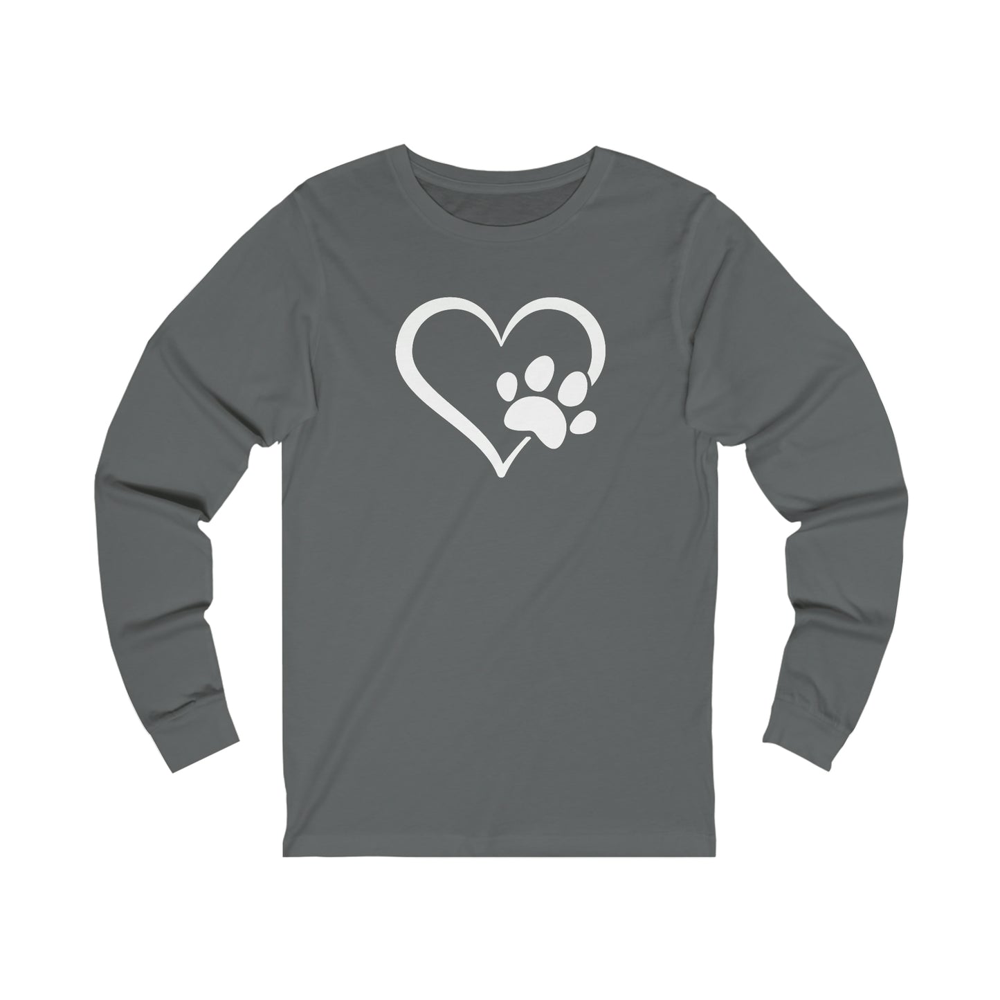 Heart Paw Print Unisex Jersey Long Sleeve Tee