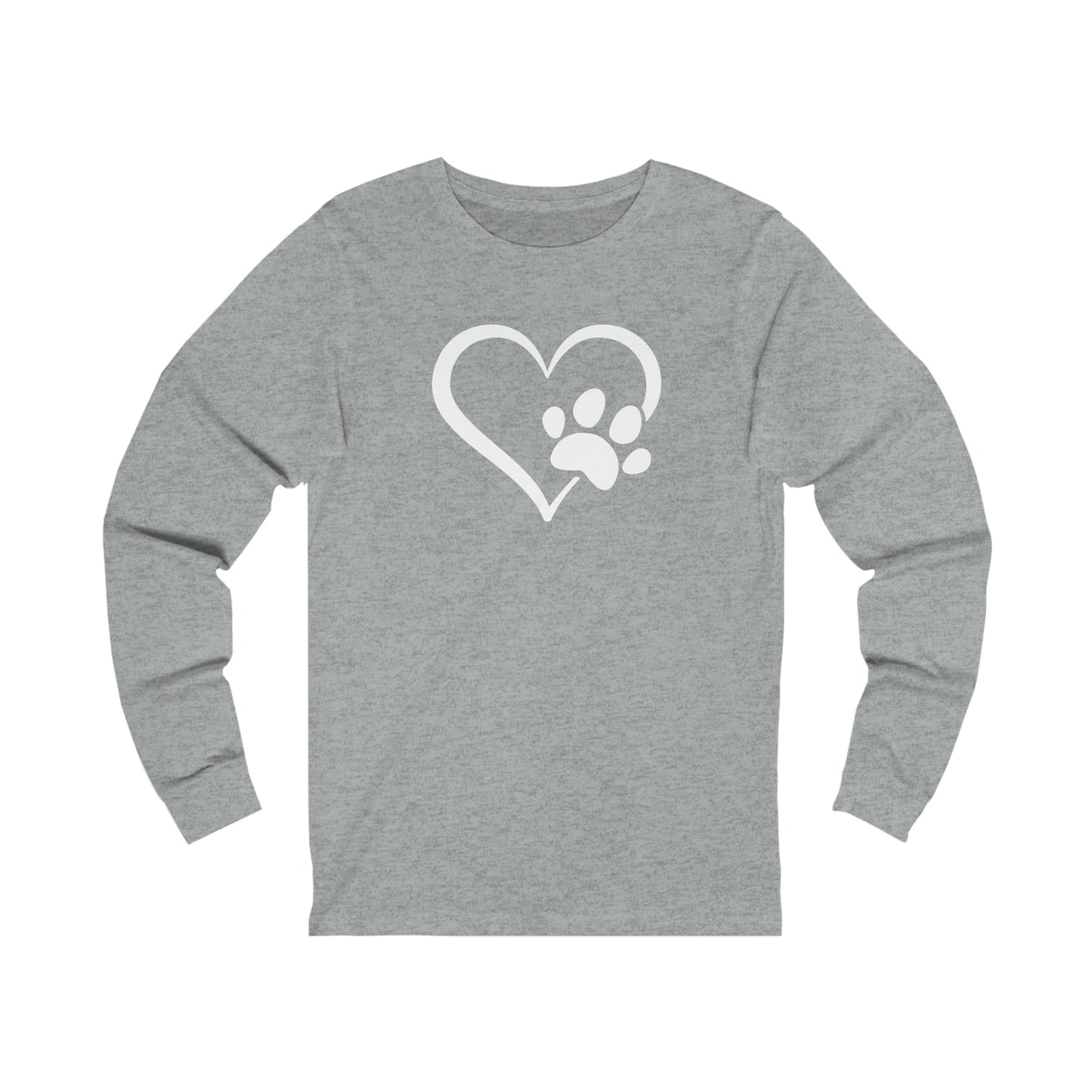 Heart Paw Print Unisex Jersey Long Sleeve Tee