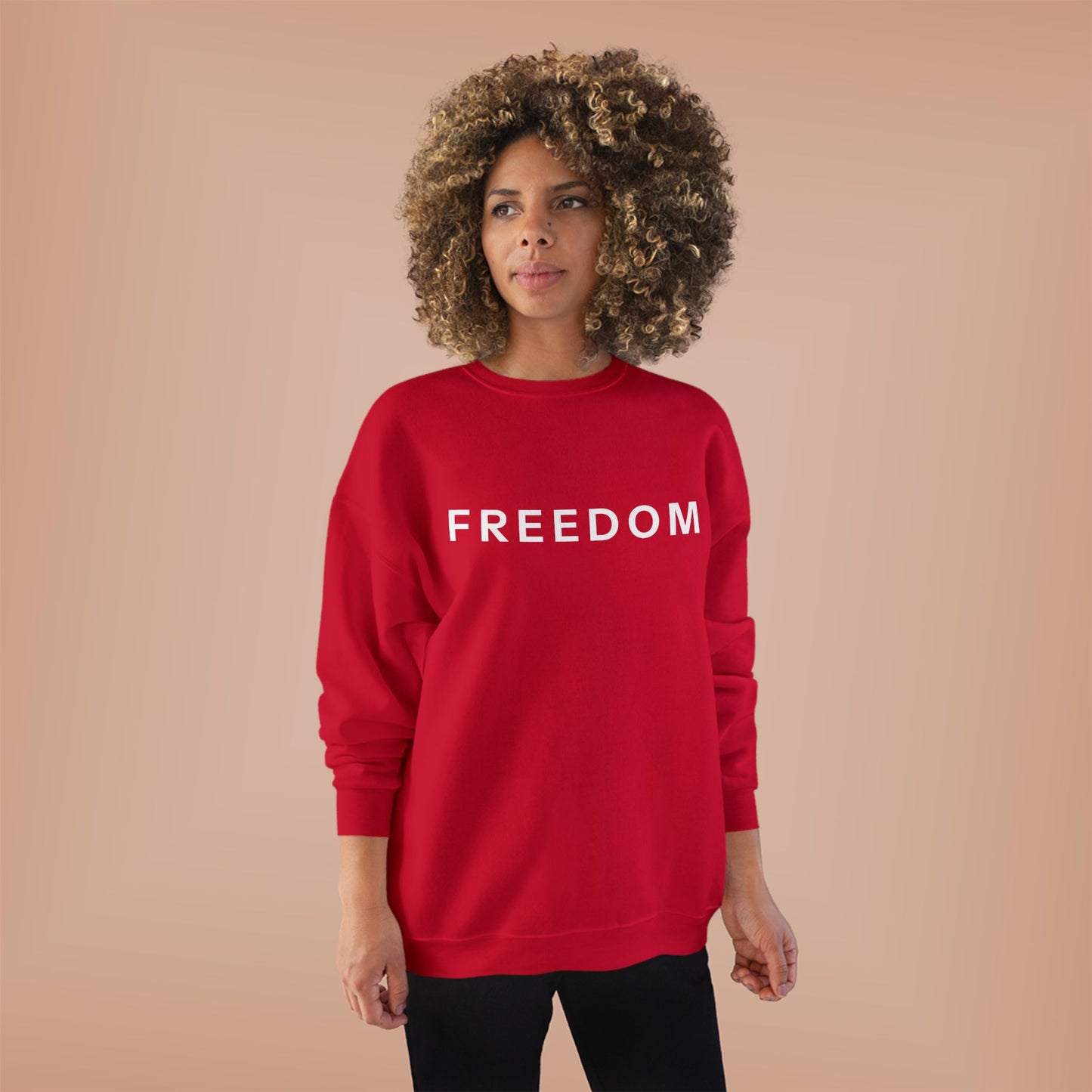 Eco-Friendly FREEDOM Crewneck Sweatshirt - Unisex Cozy Top, Sustainable Gift, Casual Wear, Comfortable Layering